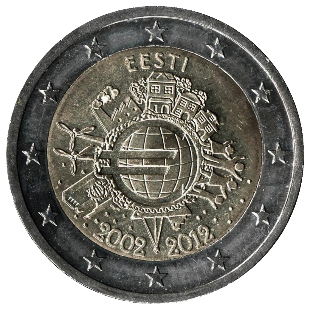 2 euros conmemorativa Diez años del Euro Año 2012
